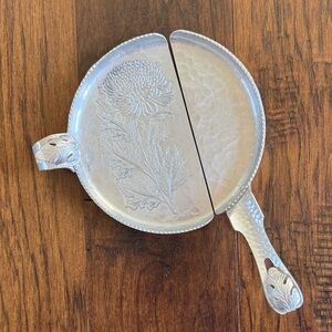 VINTAGE CONTINENTAL HAMMERED ALUMINUM HAND WROUGHT SILVERLOOK 543 CHRYSANTHEMUM